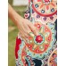 V  Neck Short Sleeve Pocket Flower Split Maxi Dress