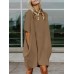 Leisure Solid Pocket Half Sleeve Midi Dress