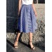 Women Plaid Pleated Spliced Loose Casual Leisure Skirts