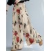 Women Wide  Legged Floral Printed Ankle Length Side Pockets Pants