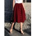 Women Plaid Pleated Spliced Loose Casual Leisure Skirts