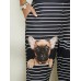 Plus Size Women Dog Stripe Print Casual Elastic Waist Pants With Pocket