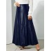 Women Solid Casual Leather Ankle Length Street Fashion Fitting Skirts