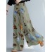 Women Wide  Legged Floral Printed Ankle Length Side Pockets Pants