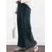 Women Wide  Legged All Match Ankle Length Solid Casual Pants