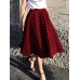 Women Plaid Pleated Spliced Loose Casual Leisure Skirts