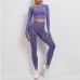 KALOAD 2PCS Women’s Sets Skinny Tracksuit Breathable Long Sleeve Top Seamless Outfits High Waist Push Up Leggings Gym Clothes Sport Suit