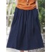 Women Casual Solid Color Cotton Linen Skirts