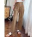 Women Side Pockets Casaul Elastic Waist Ankle Length Solid Pants