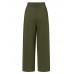 Women 100  Cotton Wide  Legged Side Pockets Ankle Length Solid Pants