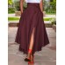 Back Zipper Lace  Up Side Pockets Solid Skirts For Women