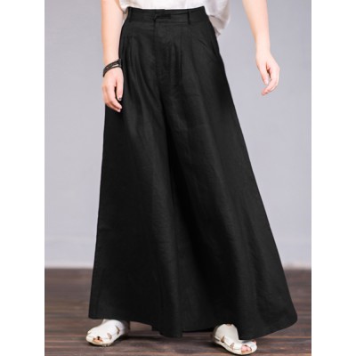 100  Cotton Woman Loose Fit Floor Length Pants