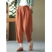 Leisure Solid Cotton Pocket Casual Cotton Pants