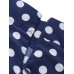 Women Polka Dot Print Loose Big Swing Side Pockets Casual Long Skirt