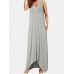 V  Neck Sleeveless Solid Pocket Summer Brief Maxi Dress