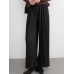 Women Wide  Legged All Match Ankle Length Solid Casual Pants