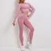 KALOAD 2PCS Women’s Sets Skinny Tracksuit Breathable Long Sleeve Top Seamless Outfits High Waist Push Up Leggings Gym Clothes Sport Suit