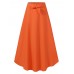 Solid Color High Waist Belted Side Zipper Irregular Hem Casual Skirts