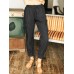 Wild Solid Color Elastic Waist Drawstring Straps Side Pockets Pants